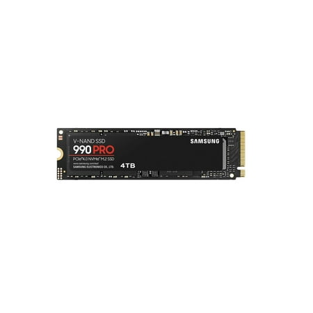 SAMSUNG 990 PRO M.2 2280 4TB PCI-Express Gen 4.0 x4, NVMe 2.0 V7 V-NAND 3bit MLC Internal Solid State Drive (SSD) MZ-V9P4T0B/AM. Non-Heatsink