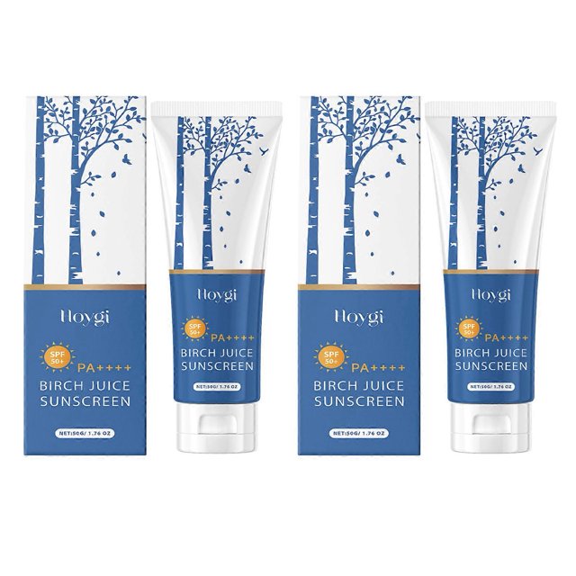Protector solar facial hidratante diario con esencias hidratantes de jugo de abedul, resistente al agua, para deportes al aire libre (2 unidades)
