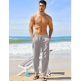 thumbnail image 2 of COOFANDY Men's Baggy Beach Pants Drawstring Linen Loose Yoga Pant Spring Summer, 2 of 6