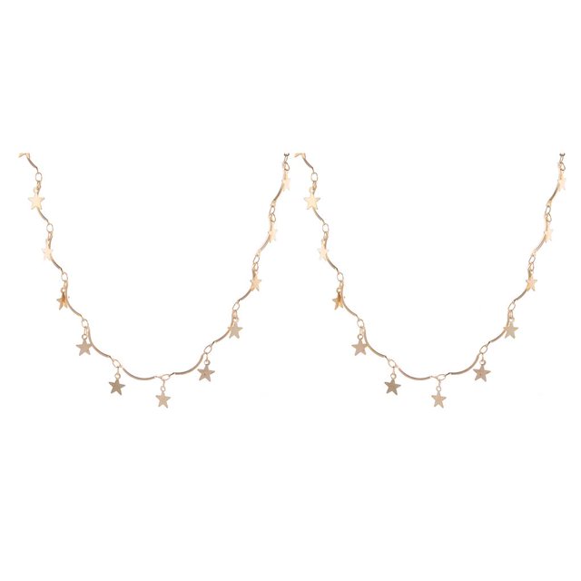 Jumpingount Collar Cadenas Oro Plata Estrellas Joyería estética Estilo simple Borlas Gargantillas Día de San Valentín Collares Regalos para mujeres Oro Type2 NO2 Jumpingount CBP252964