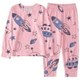 thumbnail image 3 of Girls 2 Piece Pajama Set Cute Print Sleepwear Long Sleeve Top And Pants Soft Nightwear Outfit For Toddlers Kids Children 2 To 10 Years Old, 3 of 3