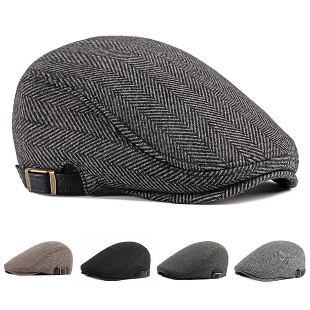 Boina AYYUFE estilo británico retro a rayas, plana, de ala corta, decorada, transpirable, para hombre, a cuadros, plana, para vendedor de periódicos, para reunión
