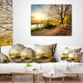 thumbnail image 3 of Designart Beautiful Road by the River - Landscape Printed Throw Pillow - 18x18, 3 of 4