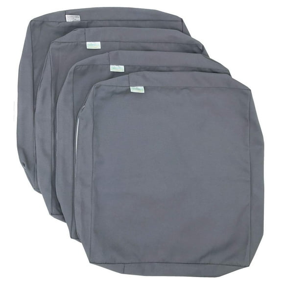 Cozy Lounge Housse de Coussin de Chaise de Patio Intérieure Extérieure Hydrofuge Haute Résistance aux UV (Gris Pierre, 22"x20"x4" (4 Housses))