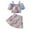 Sky Blue, variant on Hienoo Toddler Girls Summer Outfits Colorful Off Shoulder Crop Top Skirt Set, Sizes 3-4T