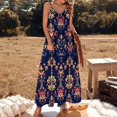 thumbnail image 3 of Bohemian Pattern Womens Summer Dresses Casual Sleeveless Tshirt Sundresses Vacation Beach Cover Up Dress, 3 of 8