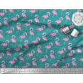 thumbnail image 3 of Soimoi Green Cotton Jersey Fabric Flamingo Bird Decor Fabric Printed Yard 58 Inch Wide, 3 of 3