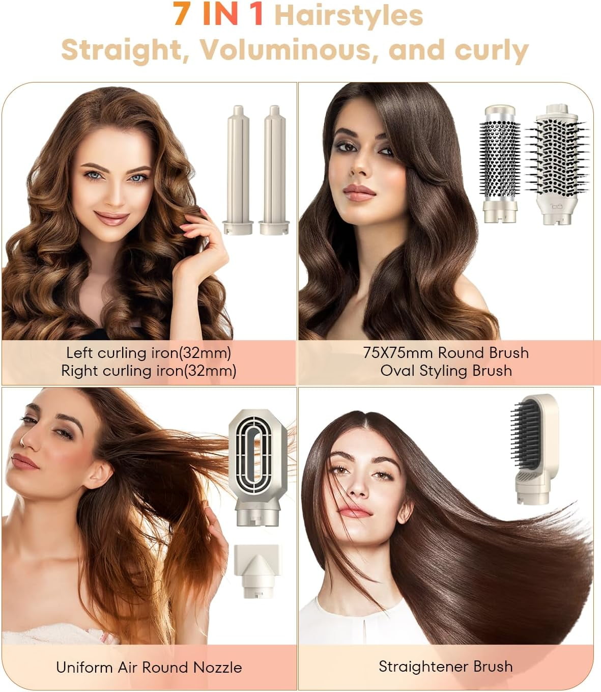 7 in 1 High-Speed Hot Air Styler 110,000 RPM Rotatable Hair Styler  Professional Frizz-Free Blow Dryer Brush, Fast Drying, No Heat Damage