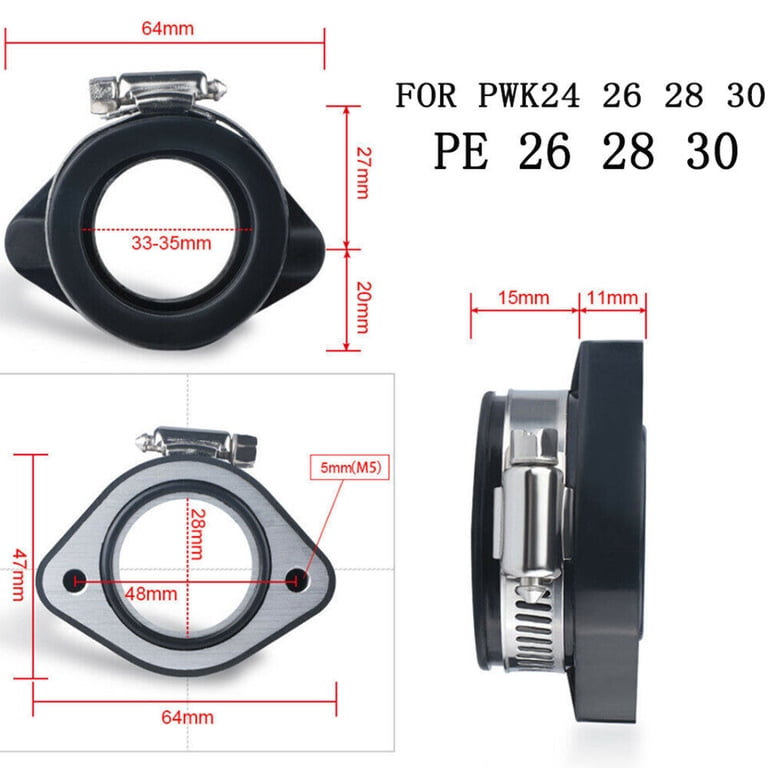 48mm Flange Adapter Carb Manifold Boot For 28/30mm Carburetor 48mm Flange Adapter Carb Manifold Boot For 28/30mm Carburetor