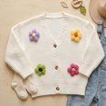 thumbnail image 5 of Afdoent Girls Cardigan Sweater Flower Cardigan Sweater for Kids Loose Fit Casual Long Sleeve Open Front Cardigan 6-8 Years, 5 of 8