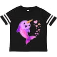 thumbnail image 3 of Inktastic Valentine's Day Cute Pink Narwhal with Hearts Boys or Girls Toddler T-Shirt, 3 of 5