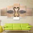 thumbnail image 2 of 5pcs Couple Swans Wall Paintings Animals Landscape Modular Paintings Wall Decor Swans Home Decor No Frame, unframed.,M, 2 of 3