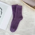 thumbnail image 2 of JJHGVB Thick Fuzzy Socks Thermal Socks Mid Calf Socks Women Running Socks for Women Athletic Socks for Women High Socks Women Socks Women Dark Purple One Size, 2 of 3