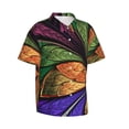 thumbnail image 2 of Daiia Multicolored Beautiful Flower1 Hawaiian Shirt for Men Gentle Cotton Regular Short Sleeve Casual-Large, 2 of 9