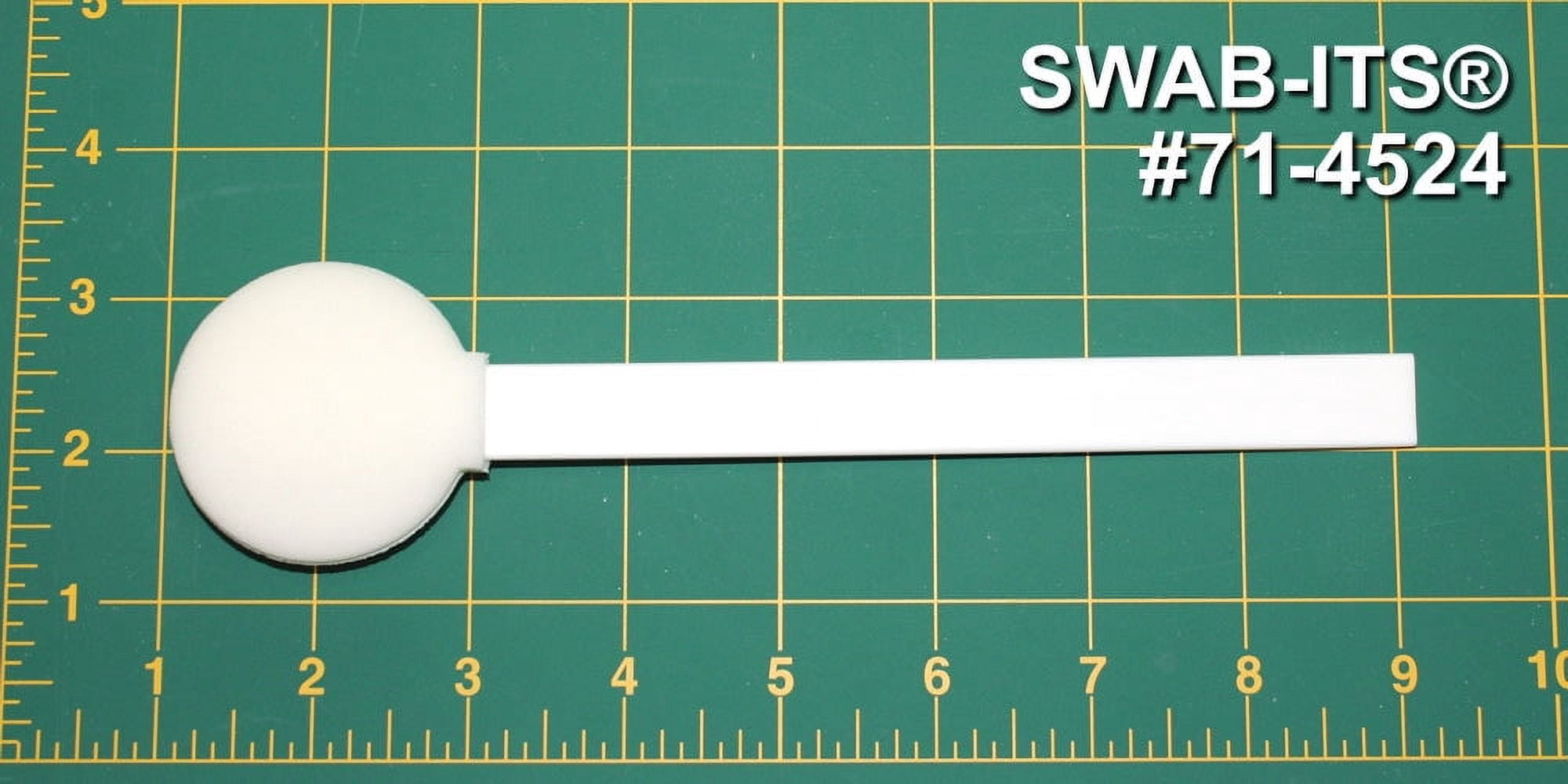 (Bag of 50 Swabs) 71-4524: 8” Overall Length Swab with Large Circular Foam Mitt and Polypropylene Handle