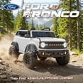 thumbnail image 2 of iRerts 24V 2 Seater Ride on Cars, Licensed Ford Bronco Base Powered Ride on Toys for Big Kids Ages 3-8, Kids Car Electric Vehicle with Remote Control, Bluetooth, LED Lights, 4 Wheel Suspension, White, 2 of 9