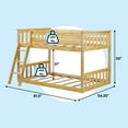 thumbnail image 6 of Max & Lily Twin over Twin Bunk Bed for Kids, Solid Wood Low Bunk Beds with Ladder, Natural, 6 of 11