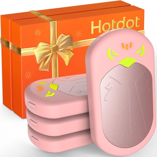 Calentadores de Manos Recargables Hotdot Paquete de 4 Portátiles Rosados