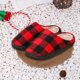 thumbnail image 5 of Zapatillas de casa de felpa para hombre y mujer zapatillas antideslizantes de alce lindas zapatillas de tablero de ajedrez, 5 of 6