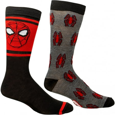 

Spider-Man Face and Spider Symbol 2-Pair Pack of Casual Crew Socks