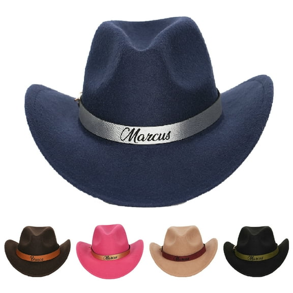 KAINSY Personalized Boys Cowboy Hats for Kids Ages 2-8, Leather Hatband Toddler Cowboy Hat, Western Cowgirl Hat for Girls(Children (52-54cm))