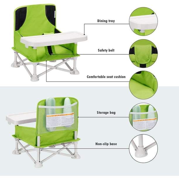 Siège rehausseur pour table de salle à manger : chaise d'appoint portable  pour enfant avec boucle de sécurité et hauteur réglable, chaise  d'alimentation pliable pour bébé, siège rehausseur pour : : Bébé