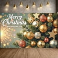 thumbnail image 3 of Gold Silver Ornaments Christmas Banner Star Decorations Holiday Background Festive Design Sparkling Effect Xmas Banner for Christmas Party New Year Celebration Indoor Decoration, 3 of 3