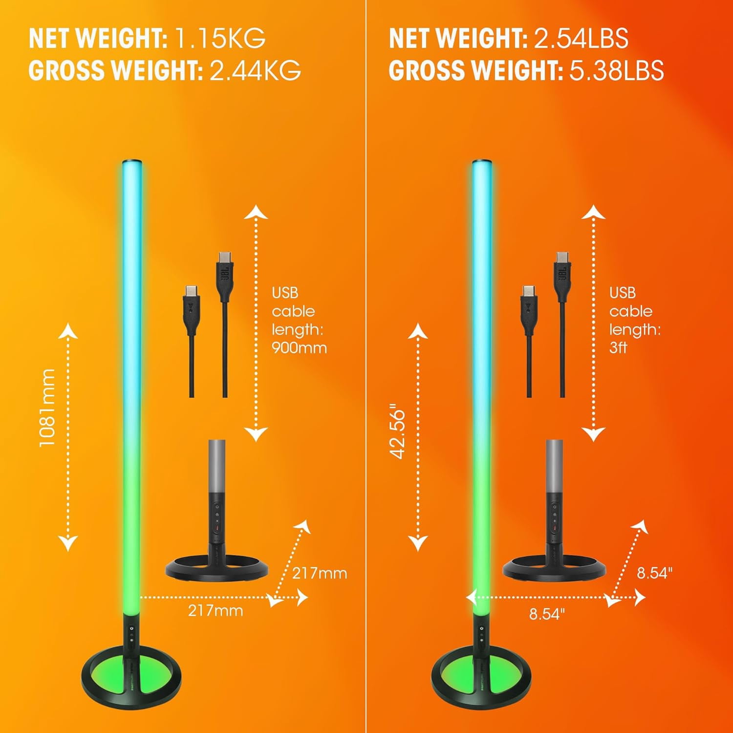 JBL PartyLight Stick - Bluetooth party light stick - Black