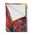 thumbnail image 2 of Nature Soft Flannel Fleece Throw Blanket, Colorful Trees and Falling Autumn Leaves Seasonal Art Picture, Cozy Plush for Indoor and Outdoor Use, 60" x 80", Vermilion Navy Blue, by Ambesonne, 2 of 5