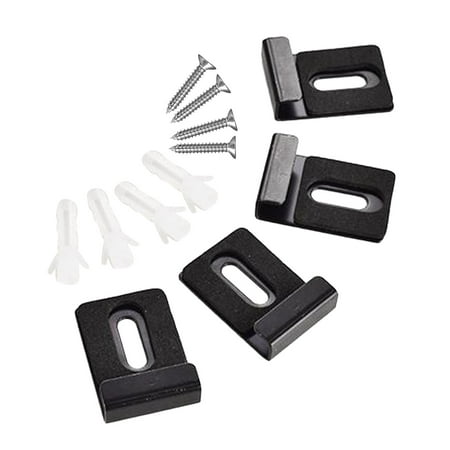 

Baoblaze 4 Pieces Stainless Steel Mirror Clips Heavy Retainer Clips for Wall Mounting Black L