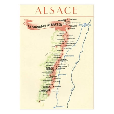 - Map of Alsace Region Wine Country Print Wall Art