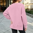 thumbnail image 7 of Falkdiz Long Sleeve With Mitten-Style Cuffs Shirts for Girls Warm Comfy Tops Winter Outdoor Party Crew Neck Girls Pullover Solid Color , Pink , Size: 7-8 Years, 7 of 7