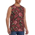 thumbnail image 2 of Fotbe Men's Rose Flowers Print Men's Sleeveless Muscle Tank Tops Casual T-Shirts for Gym Workout Beach-Large, 2 of 8