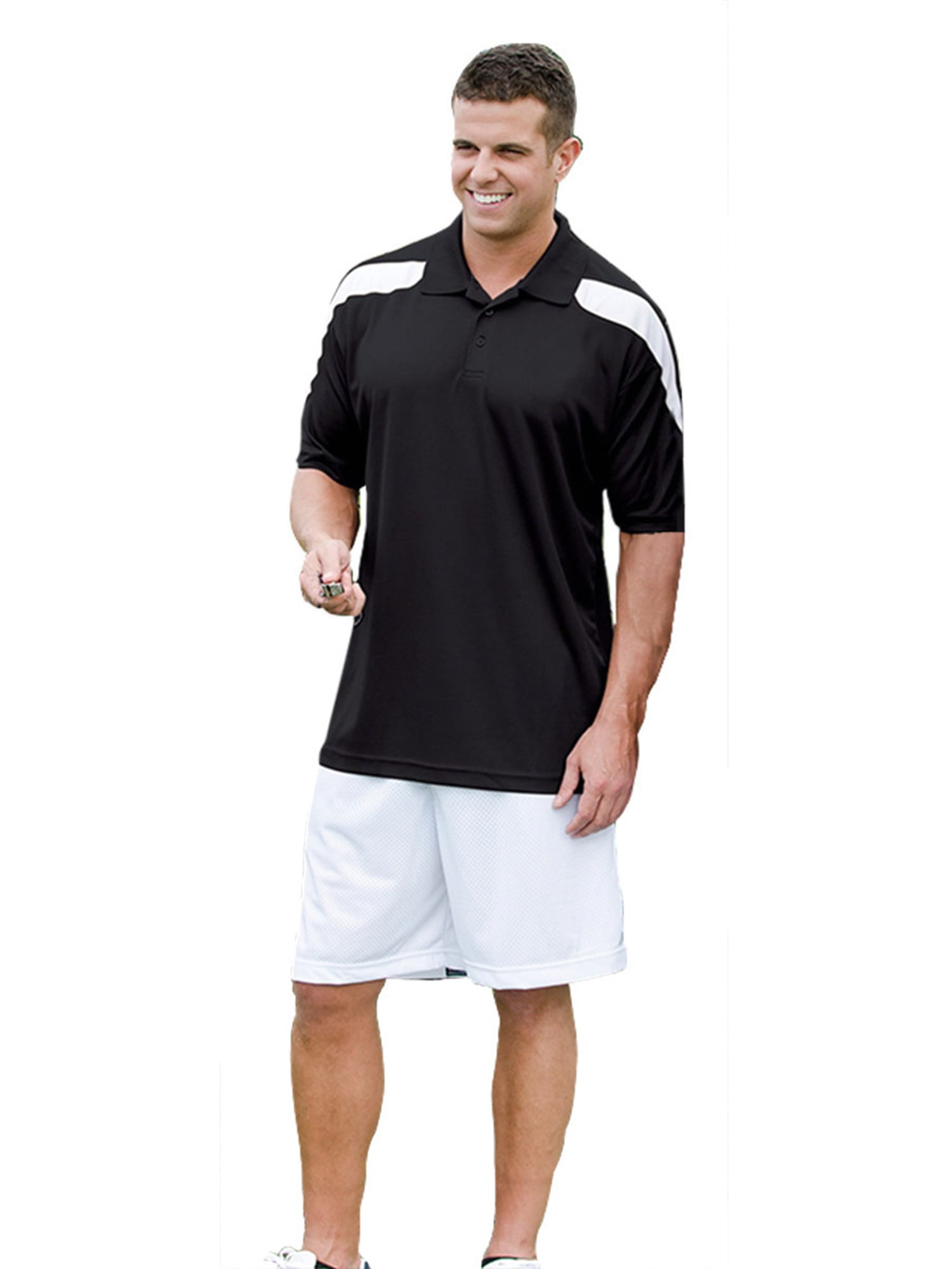 Men's Dry Wicking Athletic Polo Shirt - Walmart.com