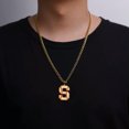 thumbnail image 4 of RSAMD Baseball Initial A-Z Letter Pendant Necklace Cuban Chain Stainless Steel Jewelry-Gold-S, 4 of 7