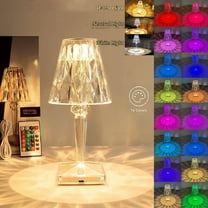 Crystal Diamond Table Lamp 16 Color Changing RGB Touch & Remote Control USB Rechargeable LED Romantic Artificial Crystal Night Light Bedside Lamp for Bedroom Living Room Party Dinner Decor