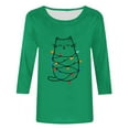 thumbnail image 5 of Cadancy Womens Christmas Tops Xmas Cute Print Vintage Casual Blouses Plus Size Party Winter Crew Neck Shirts Dressy 3/4 Sleeve Funny Holiday Tshirts, 5 of 5