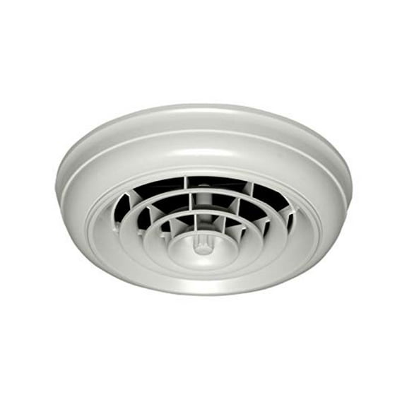 HaVACo Quick Connect 12" Capital Crown Round Ceiling Diffuser with 6" Register Boot and Rotary Damper, ABS Plastic Grille, 360-Degree Deflection Ceiling Diffuser for Air Vent, Home