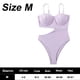 thumbnail image 2 of Nuevo traje de baño de una pieza de color sólido para mujer, sexy, con patrón de plástico, empalme adelgazante, 2 of 5