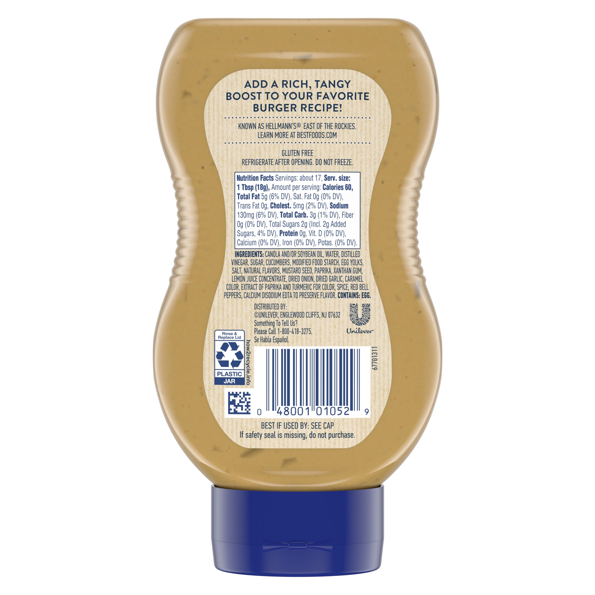 Best Foods Condiment Classic Burger Sauce 11 oz