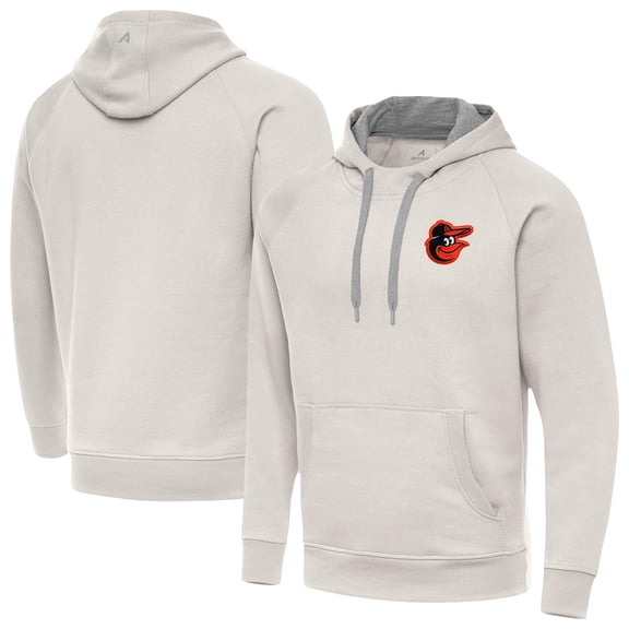 Men's Antigua Cream Baltimore Orioles Victory Pullover Hoodie