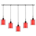 thumbnail image 4 of Woodbridge Lighting Alaina 5-Light Glass Linear Pendant in Bronze/Maroon, 4 of 5