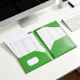 thumbnail image 6 of Two Pocket Folders Plastic Document Organizer Folder with Flap Double Pocket Presentation Folders Green, 6 of 6
