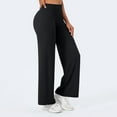 thumbnail image 6 of ManxiVoo Women's Slim Fit Wide Leg Yoga Trousers for Sports and Fitness Comfortable Hip Slimming Active Wear Pants L Size Black, 6 of 9
