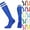 #01 Blue, variant on Kids Soccer Socks, 1 Pairs Sports Girls Boys Knee High Tube Socks Toddler Stripes School Uniform Stockings,One Size,Fluorescent Green