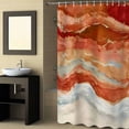 thumbnail image 2 of Fabric Shower Curtain Abstract Orange Gradient Beach Ocean Wave Oil Painting Shower Curtains with 12 Hooks Waterproof Machine Washable Bath Curtains for Bathroom, 48x 72in, 2 of 6