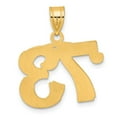 thumbnail image 2 of Diamond2Deal 14K Yellow Gold Polished Etched Number 73 Pendant for Women, 2 of 6