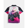 thumbnail image 5 of Monster Jam Sparkle Smash Toddler Boys Button Front Shirt with Short Sleeves, Sizes 12M-5T, 5 of 6