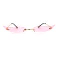 thumbnail image 1 of Mico Cut Out Narrow Blade Cat Eye Rimless Color Sunglasses Gold Pink, 1 of 4