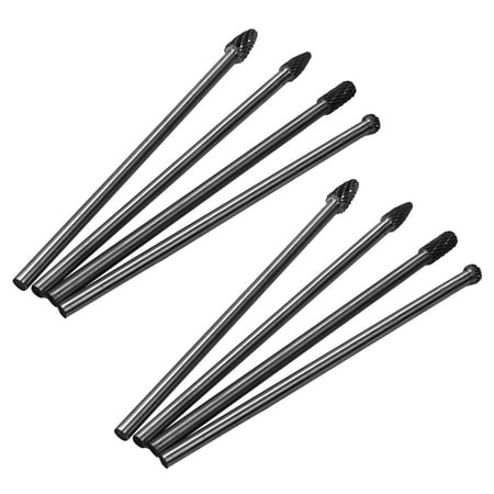 

8Pcs Long Reach Burr Double Cut Tungsten Carbide Bit 1/4 Inch 6 Inch Set